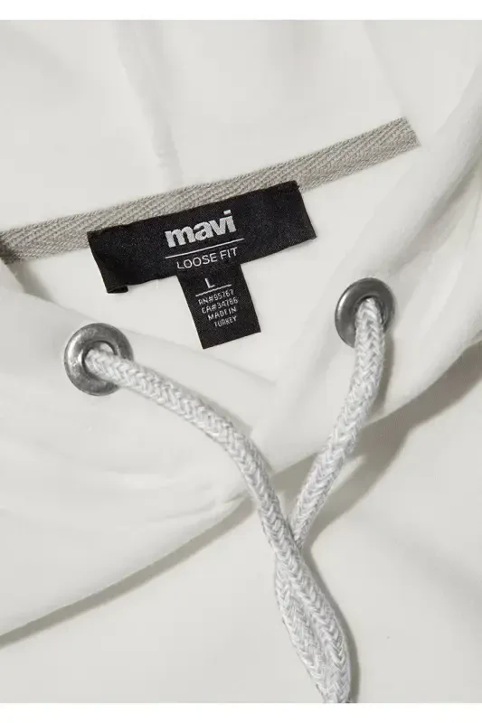 White Hoodie with Embroidered Logo 065809-34519 - 7