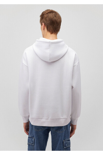 White Hoodie with Logo Print, 067149-620 - 4