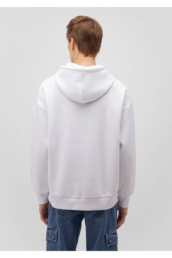 White Hoodie with Logo Print, 067149-620 - 4
