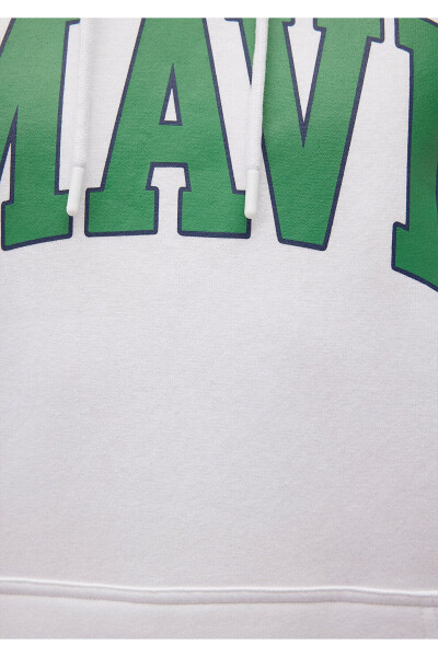 White Hoodie with Logo Print, 067149-620 - 6