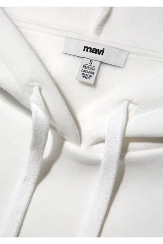 White Hoodie with Logo Print 1600361-81964 - 8