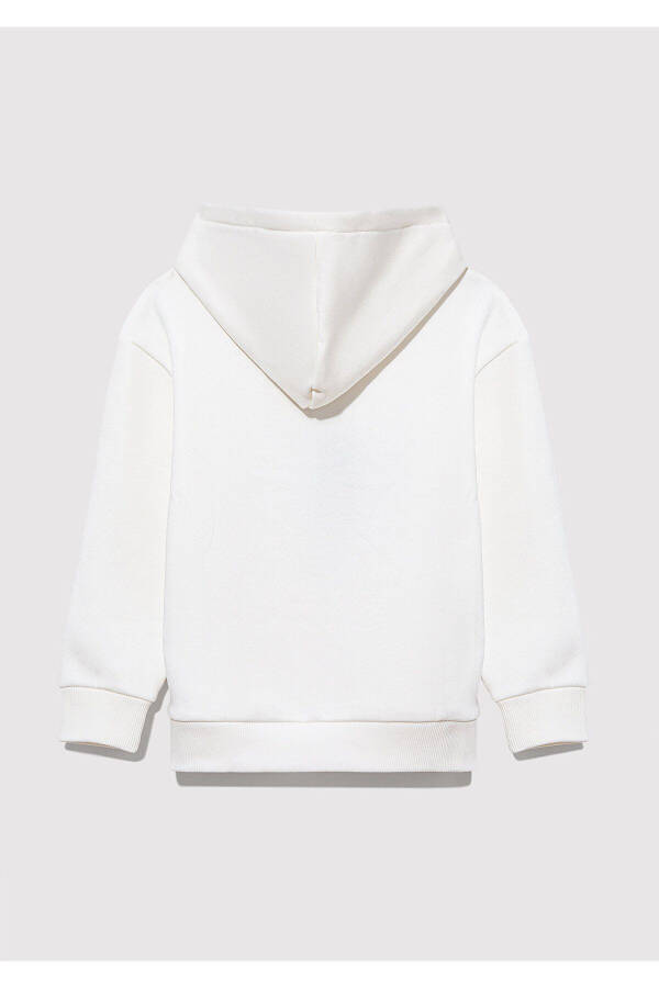 White Hoodie with Print - 4