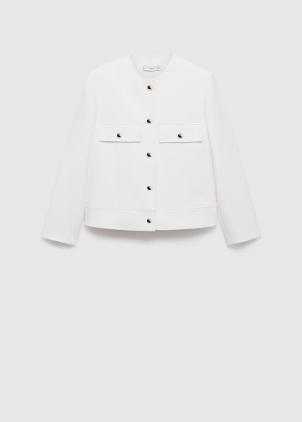 White jacket with buttoned pockets - 1