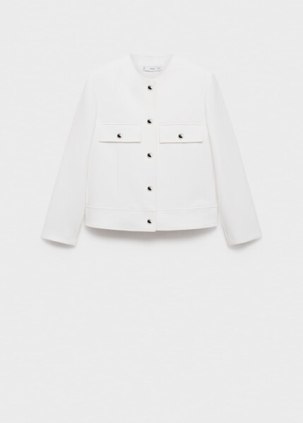 White jacket with buttoned pockets - 8