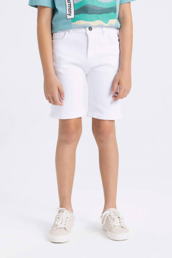 White Jean Shorts for Boys - 4