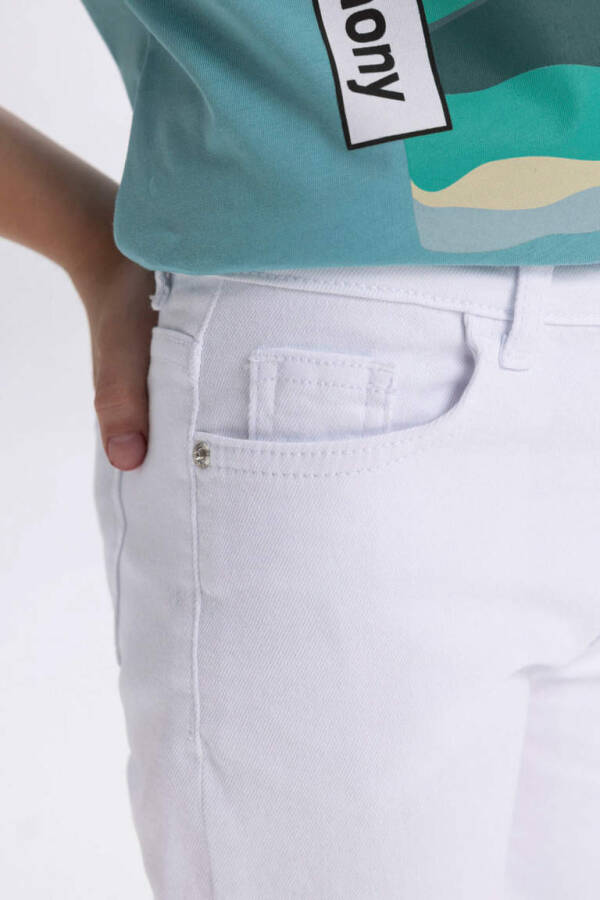 White Jean Shorts for Boys - 5