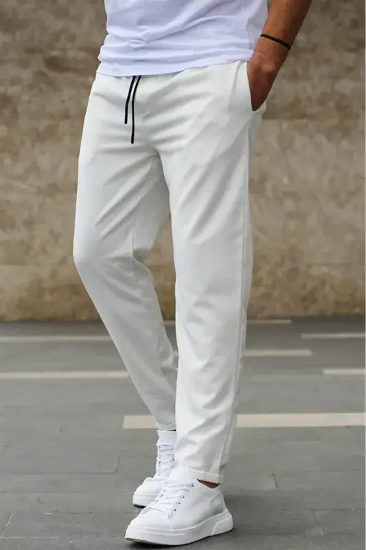 White Jogger Pants 4242-White - MADMEXT