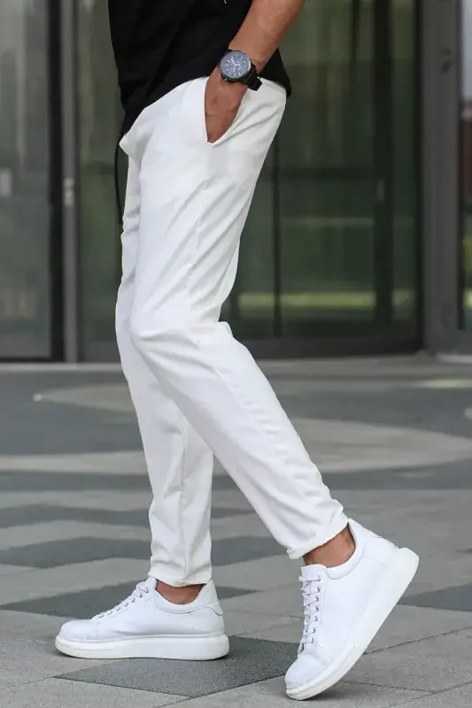 White Jogger Pants 4242-White - 3