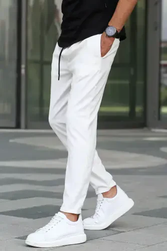White Jogger Pants 4242-White - 4