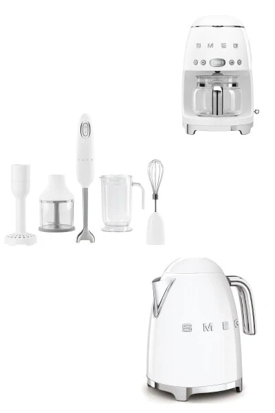 White Kettle, filter coffee maker and hand blender set - 1