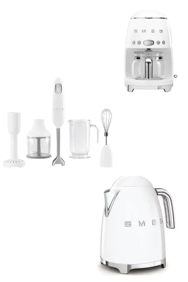 White Kettle, filter coffee maker and hand blender set - 1