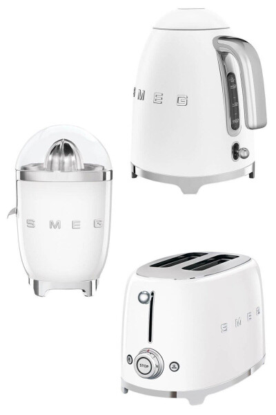 White Kettle, Toaster and Citrus Juicer Set - 8