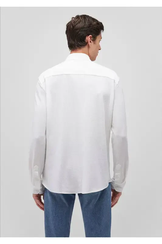 White Knitted Shirt Slim Fit / Narrow Cut 0211107-620 - 5