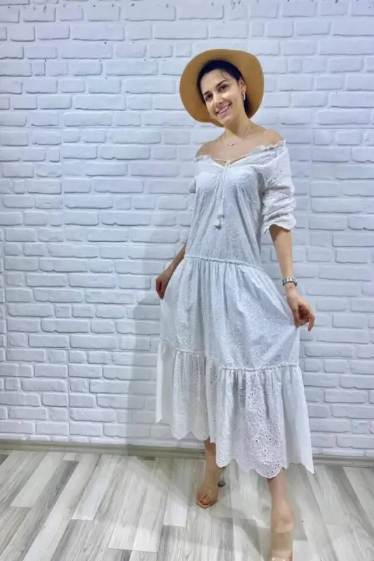 White Lace New Dress - BÜYÜKBEDENIZ