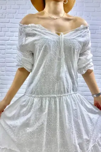 White Lace New Dress - BÜYÜKBEDENIZ (1)