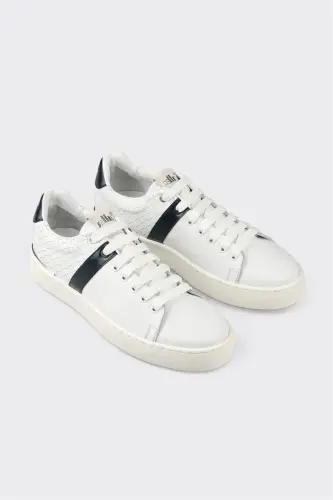 White Leather Men's Sneakers - ELLE SHOES (1)