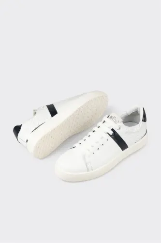 White Leather Men's Sneakers - 3