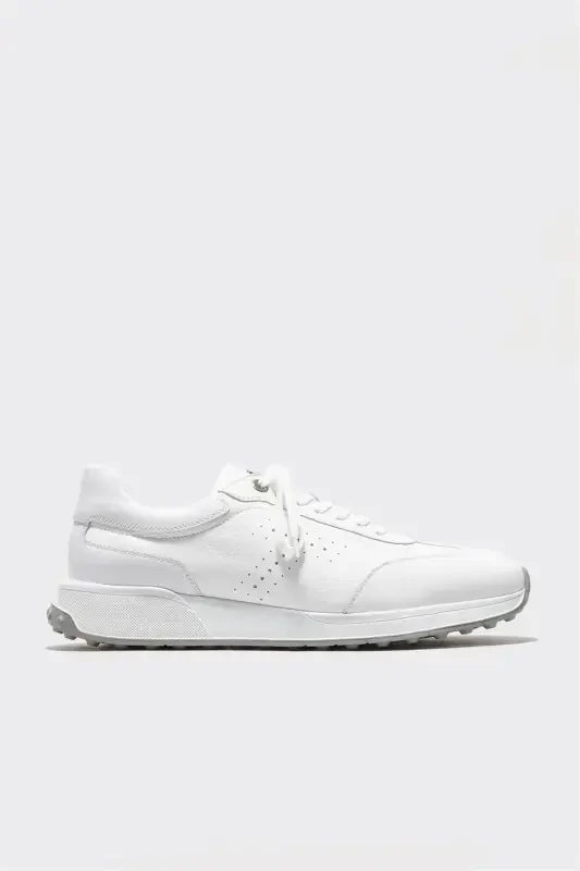 White Leather Men's Sneakers - 2