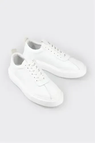 White Leather Men's Sneakers - 2