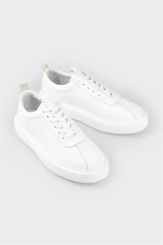 White Leather Men's Sneakers - 2