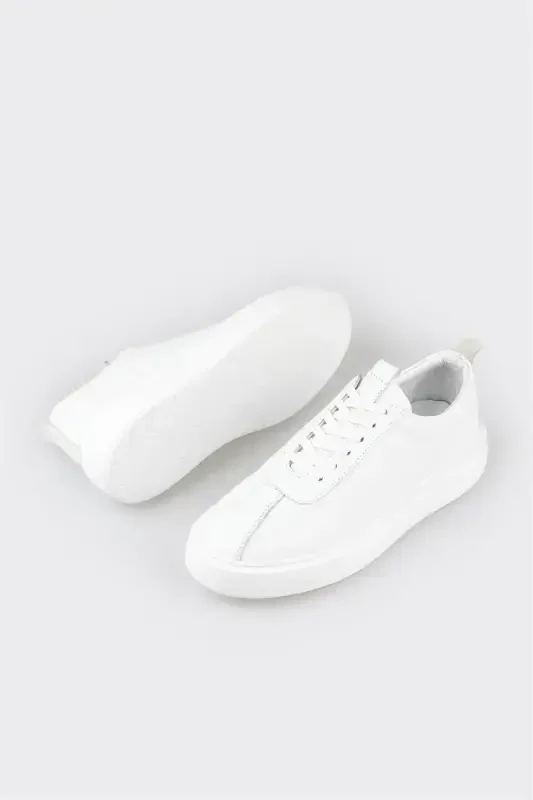 White Leather Men's Sneakers - 3