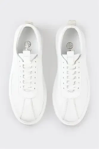 White Leather Men's Sneakers - 4