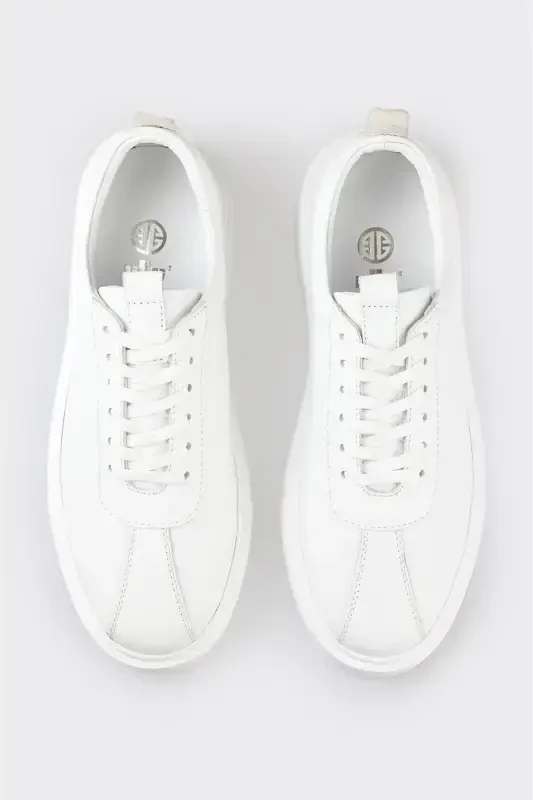 White Leather Men's Sneakers - 4