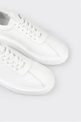 White Leather Men's Sneakers - 5