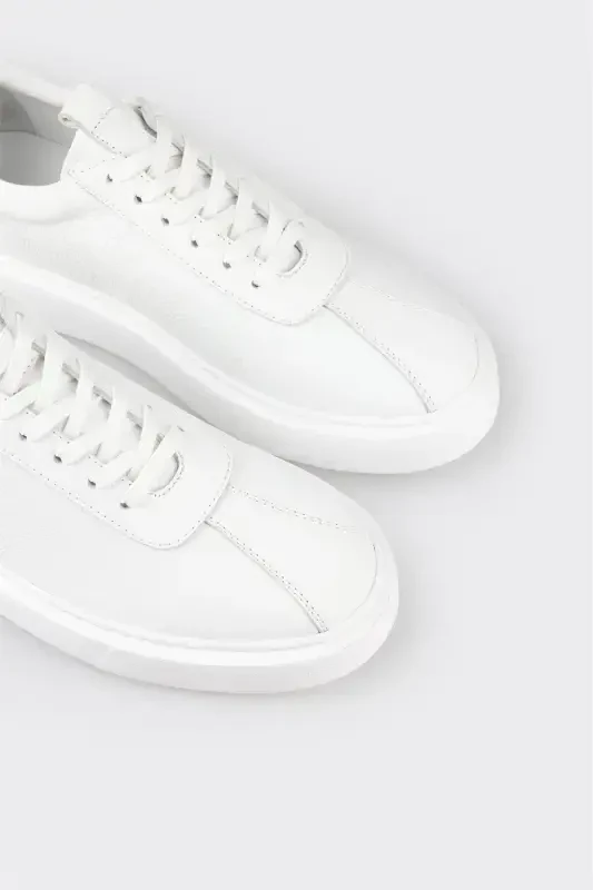 White Leather Men's Sneakers - 5