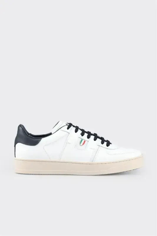 White Leather Men's Sneakers - 1