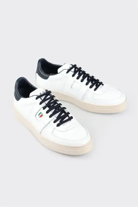 White Leather Men's Sneakers - 2