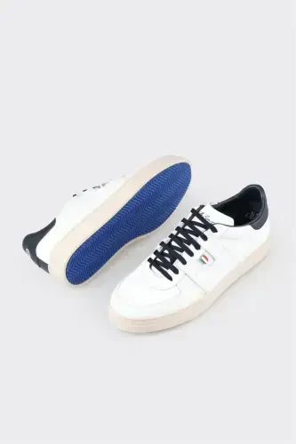 White Leather Men's Sneakers - 3