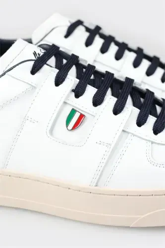 White Leather Men's Sneakers - 5