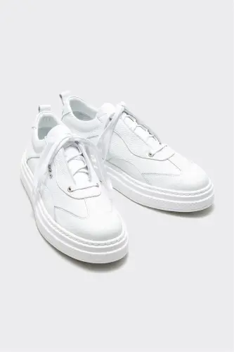 White Leather Men's Sneakers - ELLE (1)