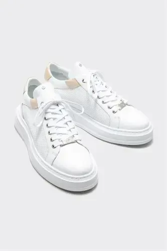White Leather Men's Sneakers - ELLE (1)
