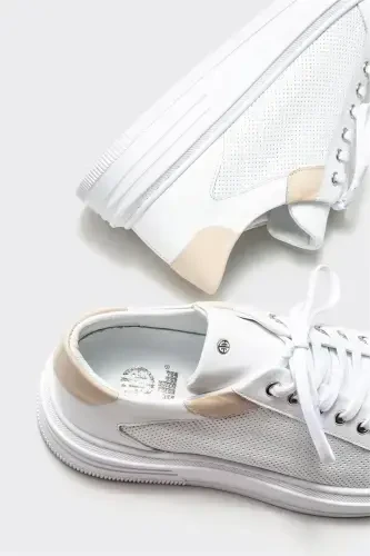 White Leather Men's Sneakers - 4