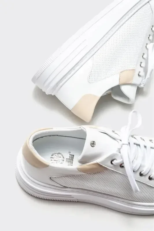 White Leather Men's Sneakers - 4