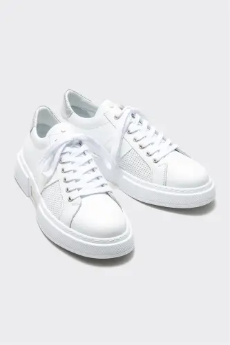 White Leather Men's Sneakers - ELLE (1)