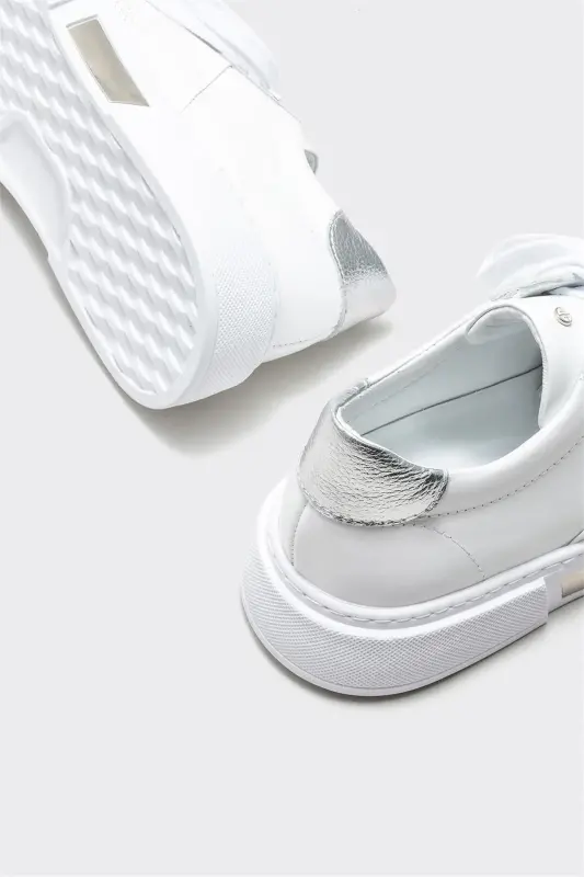 White Leather Men's Sneakers - 4