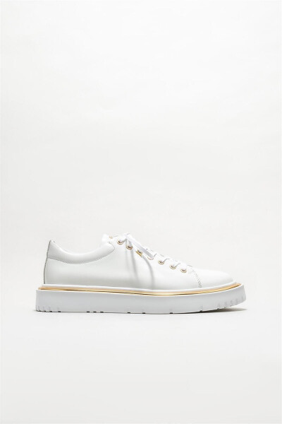 White Leather Men's Sneakers - ELLE