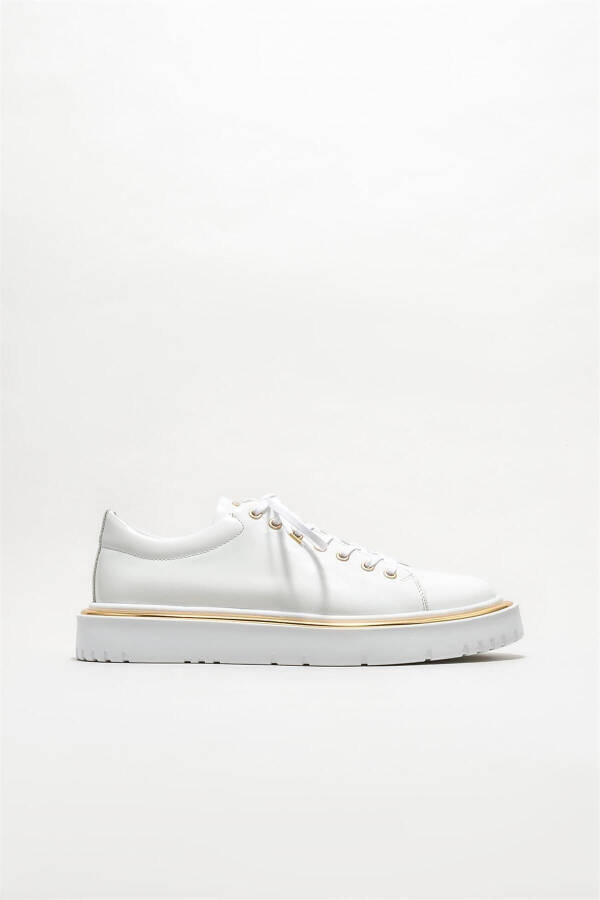 White Leather Men's Sneakers - 1