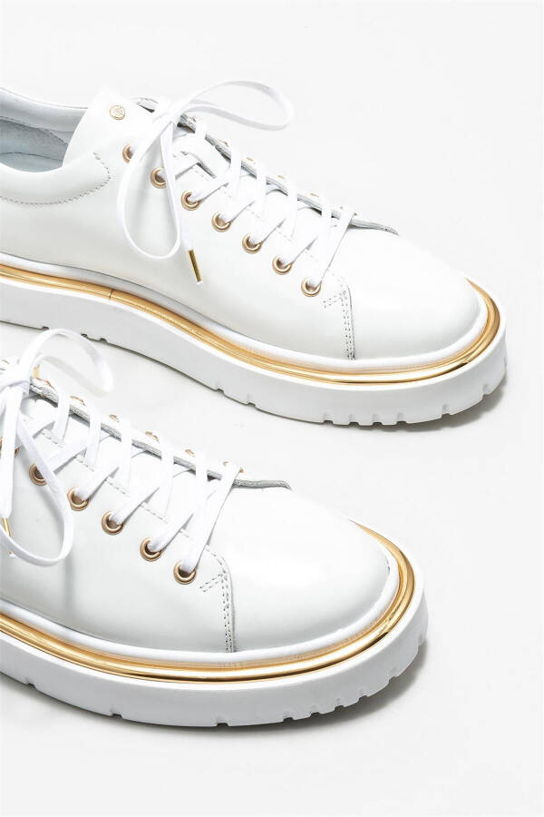 White Leather Men's Sneakers - 3