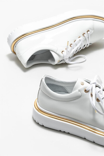White Leather Men's Sneakers - 4
