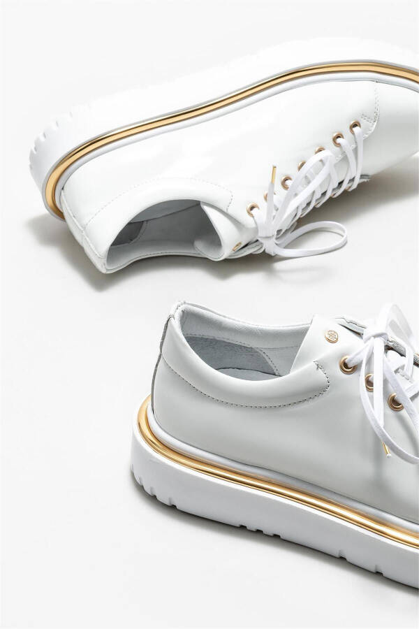 White Leather Men's Sneakers - 4