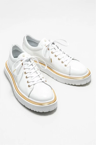 White Leather Men's Sneakers - 2
