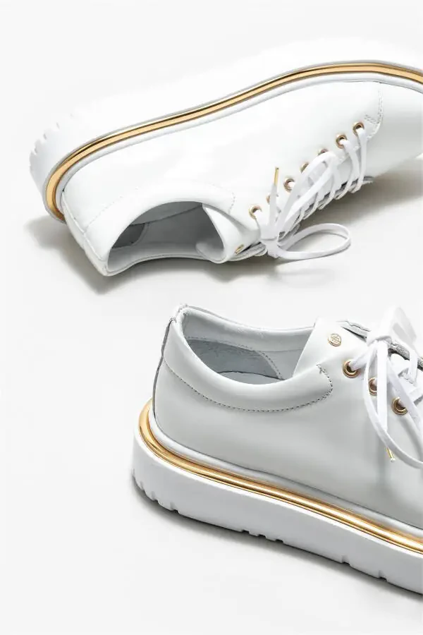 White Leather Men's Sneakers - 4