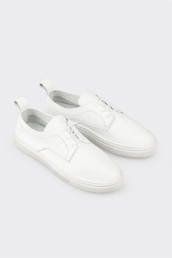 White Leather Women's Sneakers - 2