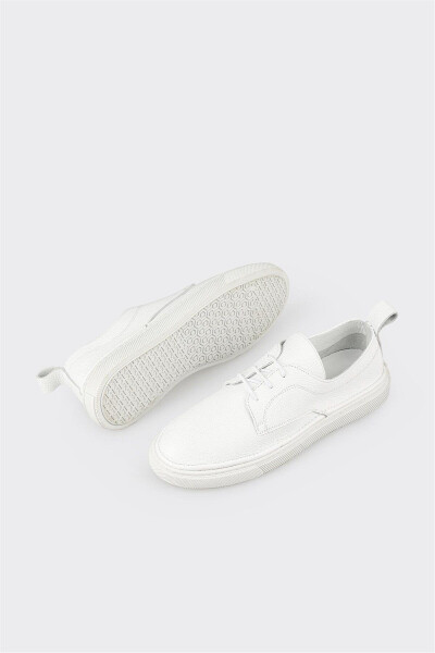 White Leather Women's Sneakers - 3
