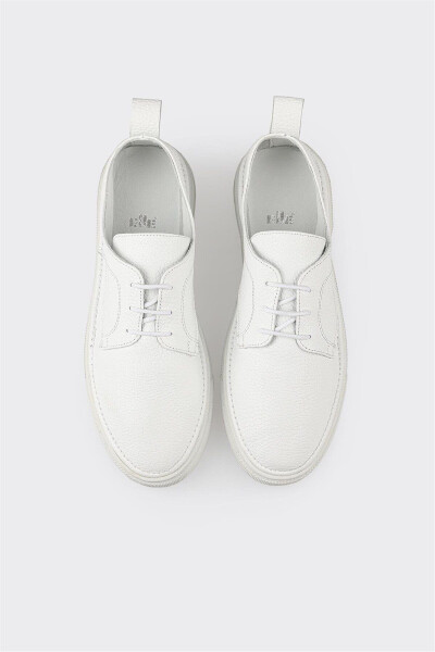 White Leather Women's Sneakers - 4