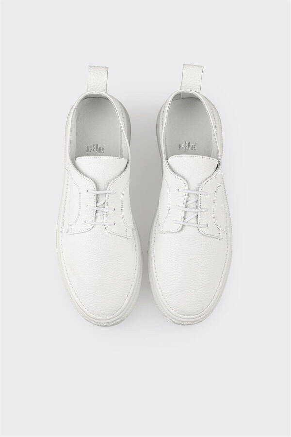 White Leather Women's Sneakers - 4